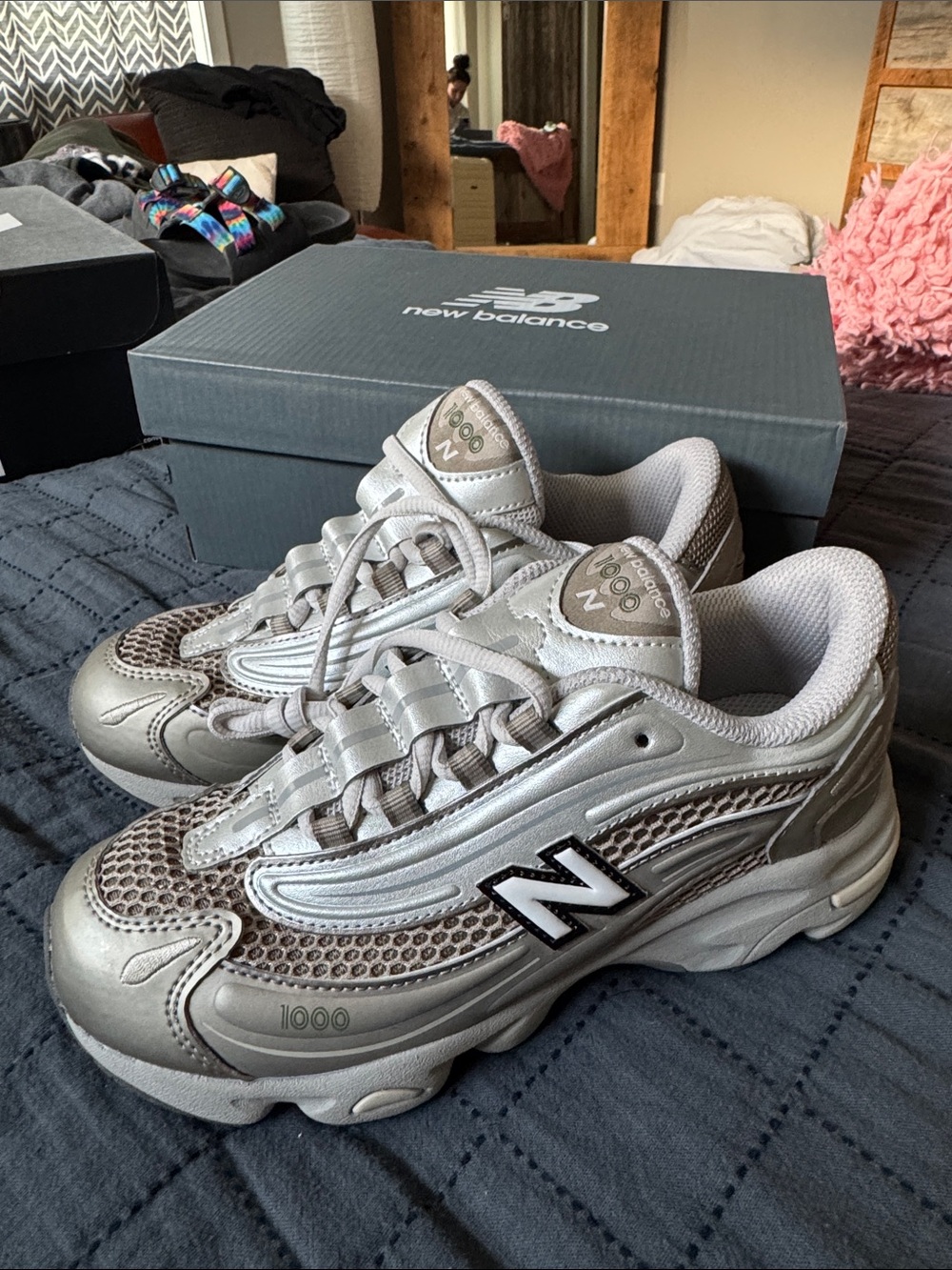 New Balance Kids Silver and Gray 1000 Athletic Sneakers